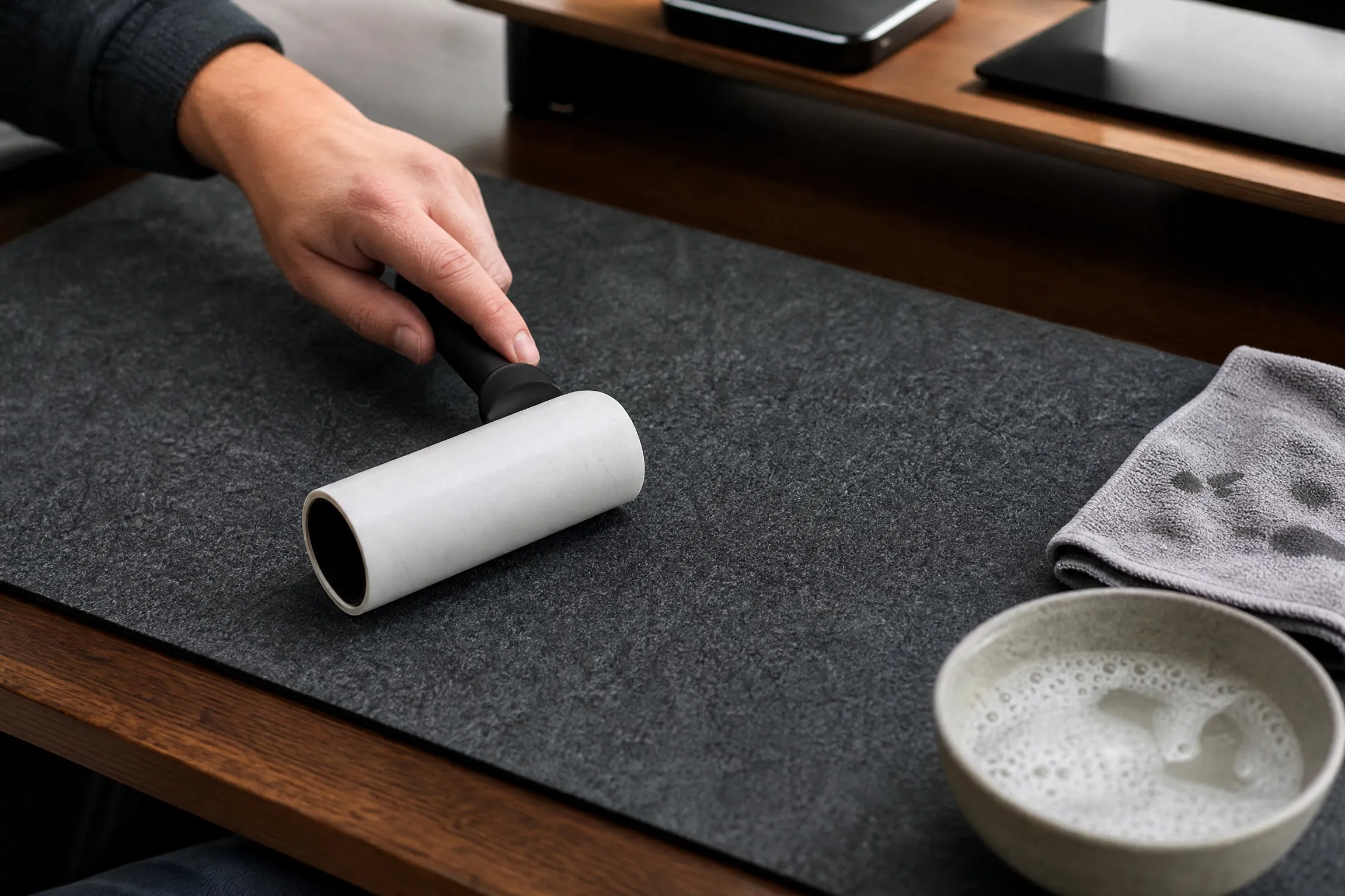 How to clean a felt desk mat (and what not to do)